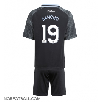 Billige Fotballdrakt Aston Villa Jadon Sancho #19 Replika Bortedraktsett Barn 2025-26 Kortermet (med bukser)